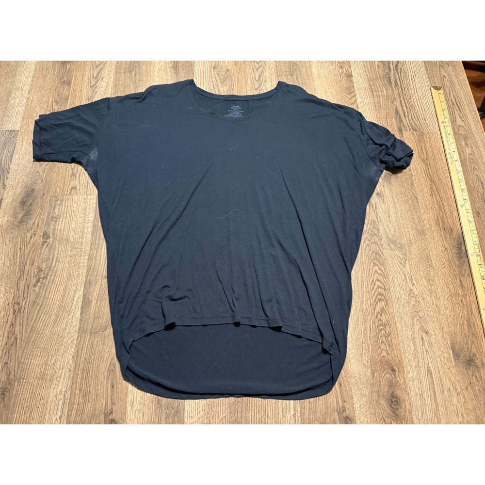 Matty M Shirt Womens Size XL Black Dolman Tee Modal Blend Short Sleeve